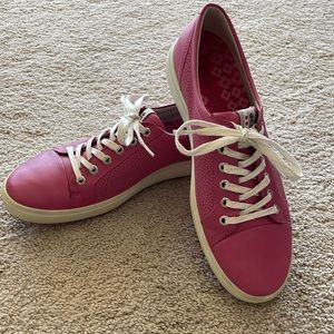 ECCO Pink Leather Golf Shoes Lace-Up (SIT-04)